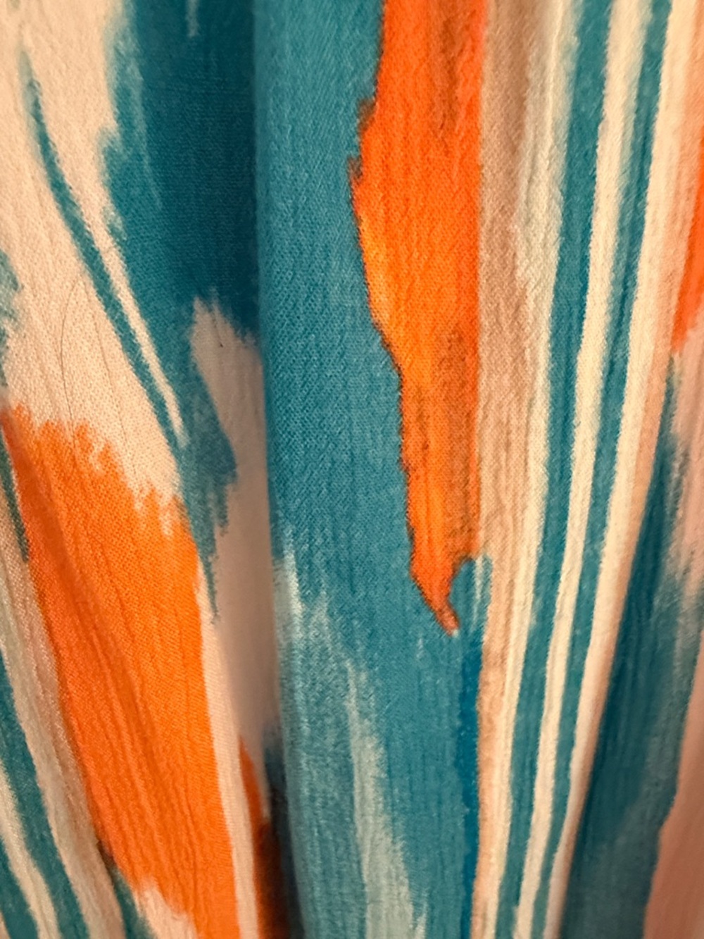 Chico’s Casual Teal & Orange Printed Tiered Babydoll Dress - Picture 3 of 8